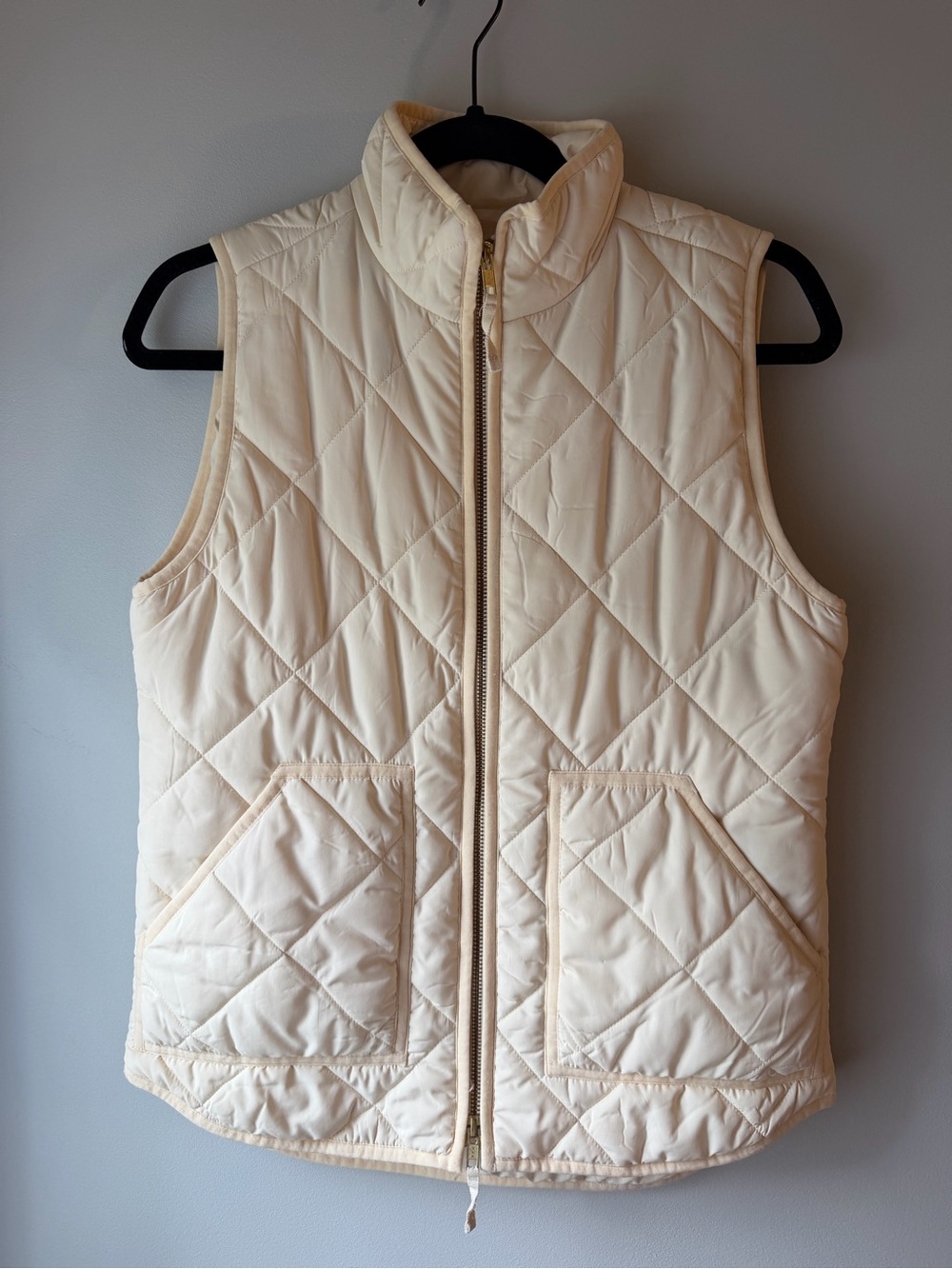 Jcrew cream Quilted Sleeveless Vest xs